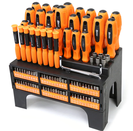 Juego de 100 Piezas de Destornilladores de Ranura/Phillips y Bits FORTGPRO-FG8193